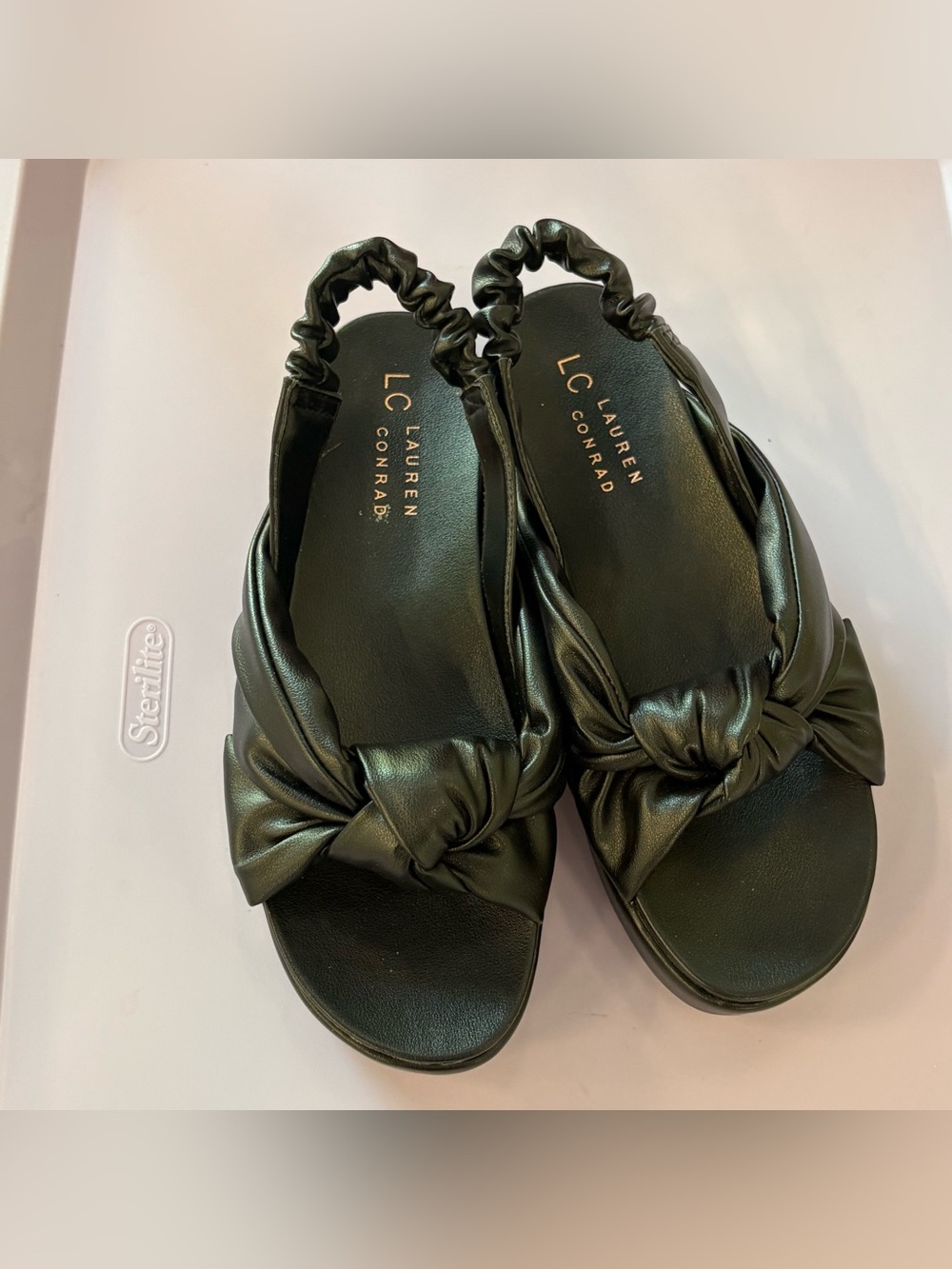 Lauren Conrad Black Knot Front Slingback Sandals